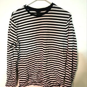H&M black and white long sleeve t-shirt women size L